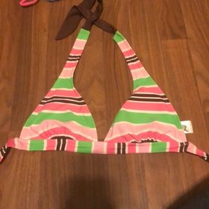 striped academy swim suit top